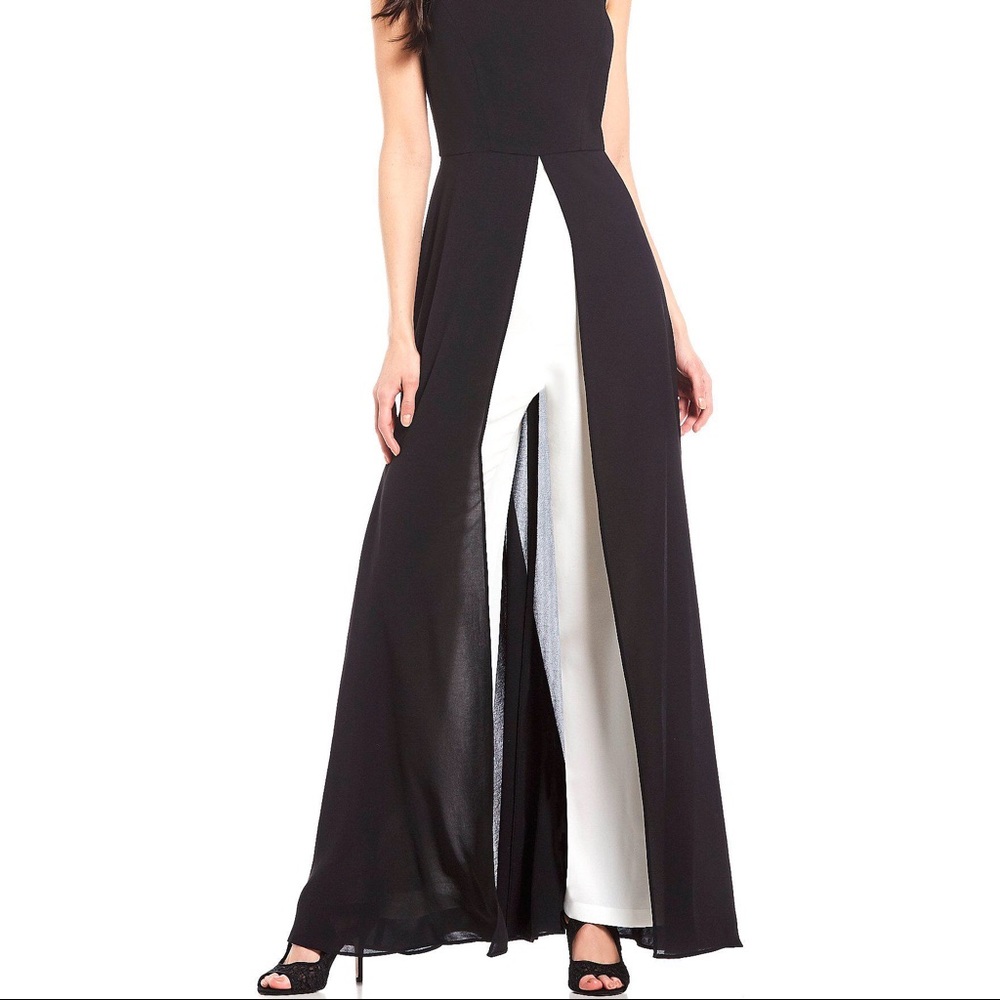 Adrianna Papell Colorblock Overlay Jumpsuit